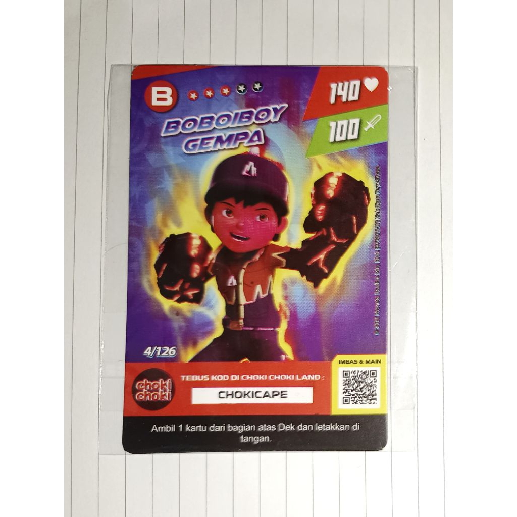 Kartu Choki Choki MGC Eror - Kartu Boboiboy Gempa Muka Merah Salting :v dan Kartu Choki Choki MGC Er