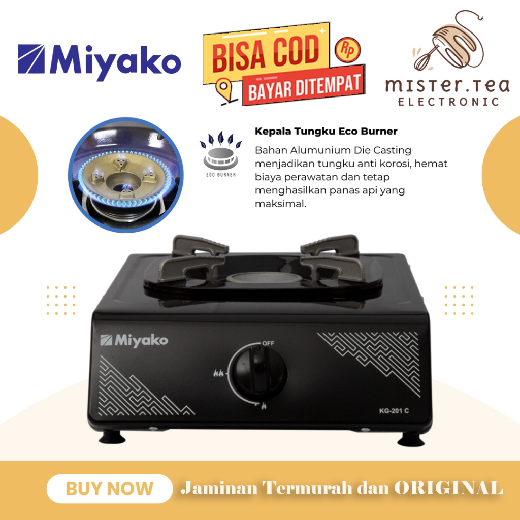 [COD READY] MIYAKO KOMPOR GAS 1 TUNGKU KG 201C / KG-201C / KG 201 C / KG201 C (GARANSI RESMI)