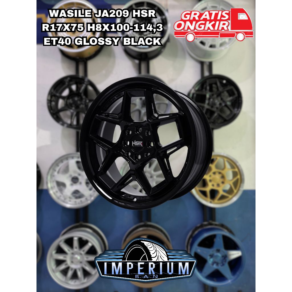 Pelek Mobil Racing Murah Merk Hsr Wasile Original R17 Lubang 4 Pcd 100/114.3 Velg Mobil March Mirage