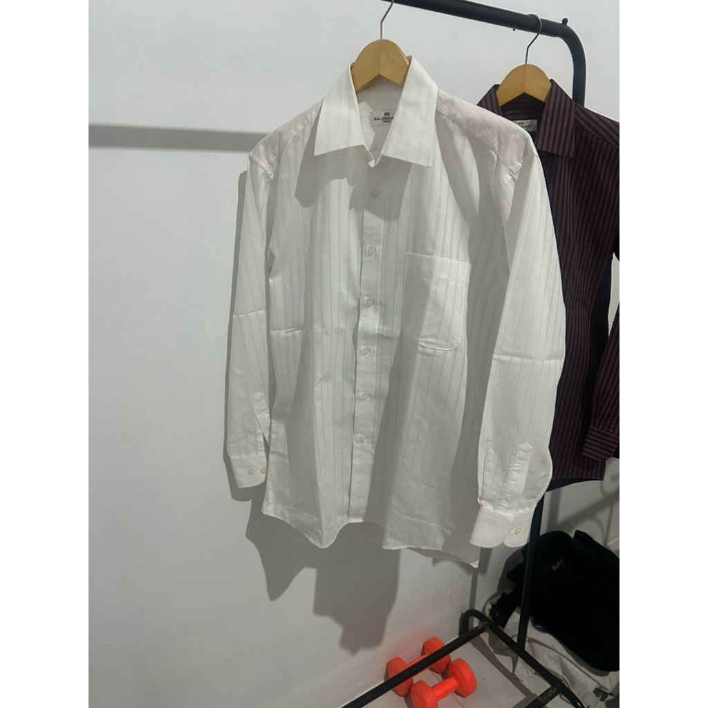 Balenciaga Luxury Vintage Cotone White Striped Shirt