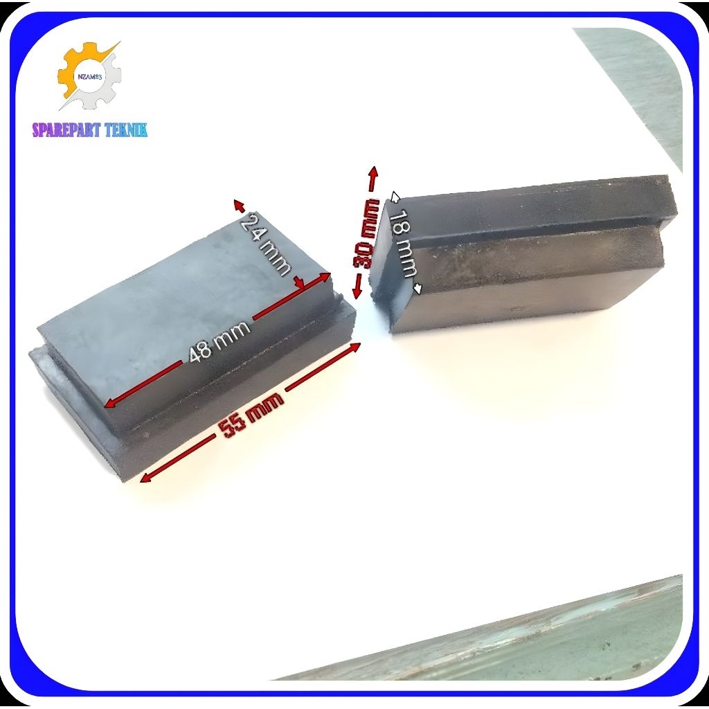 Karet Hollow 2.5×5 Karet Pengaman Besi Hollow- Karet Kaki Hollow