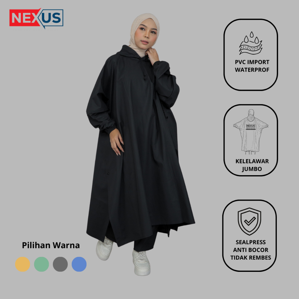 NEXUS OFFICIAL - Jas Hujan Ponco Jumbo Kelelawar Set Celana Pria Wanita