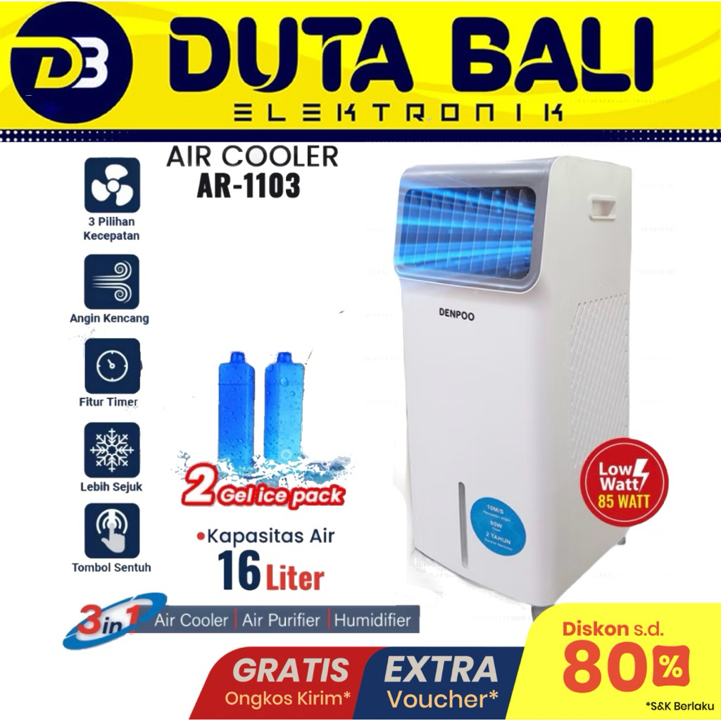 Denpoo Air Cooler Penyejuk Ruangan AR 1103 Hemat Listrik