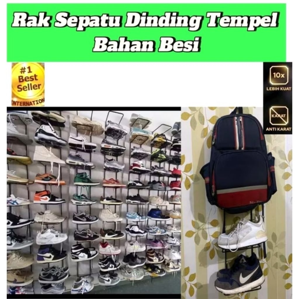 Rak sepatu 3susun/Display sepatu terlaris bahan besi antikarat