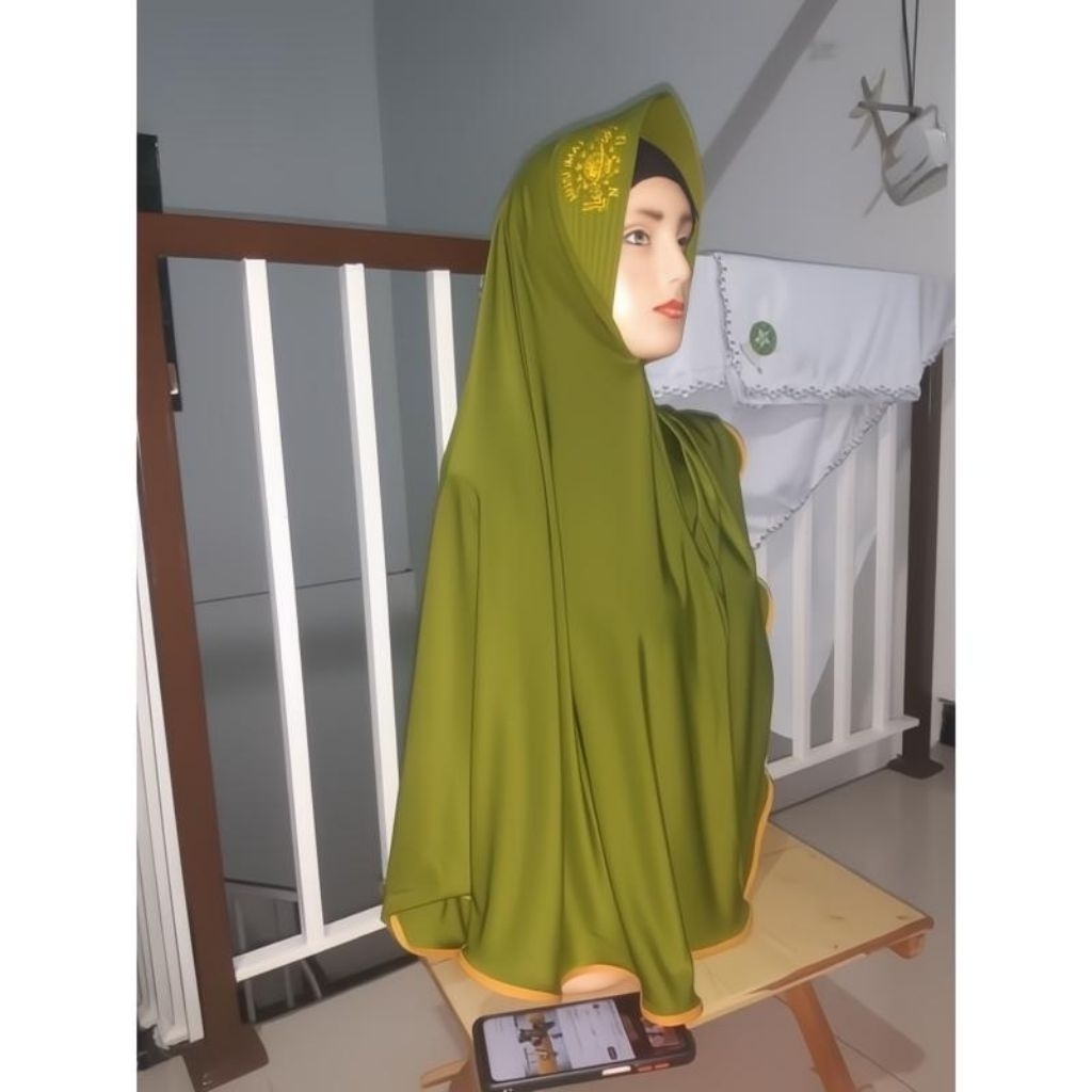 KERUDUNG MUSLIMAT NU JUMBO BORDIR/ JILBAB MUSLIMAT JUMBO BORDIR