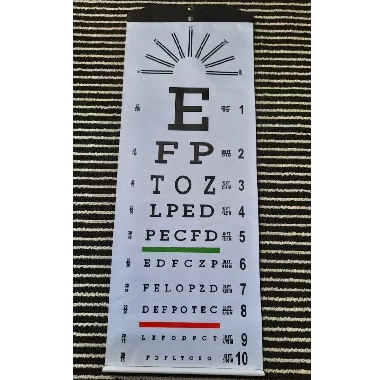 snellen/tes mata/optotife jarak jauh periksa mata manual bahan kain