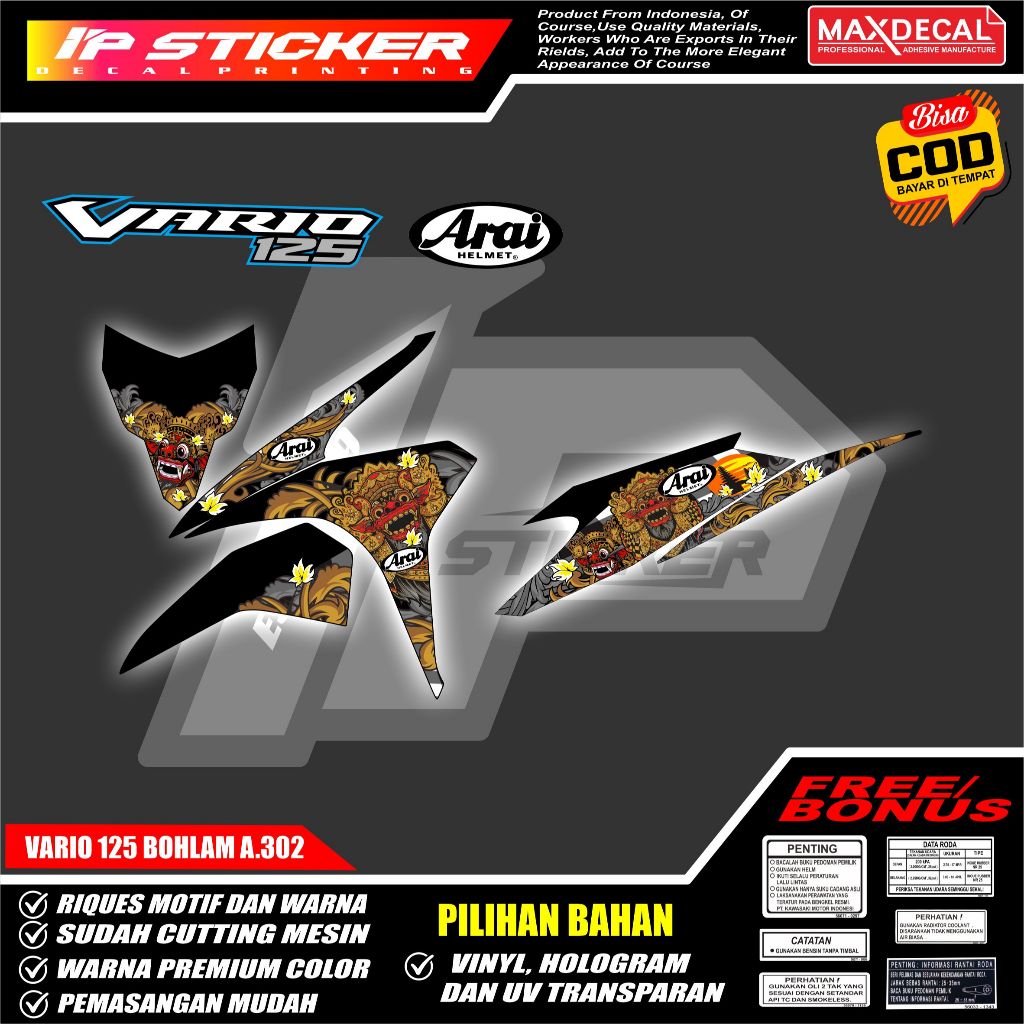 STRIPING TRANSPARAN VARIO 125 OLD BOHLAM LIVERY