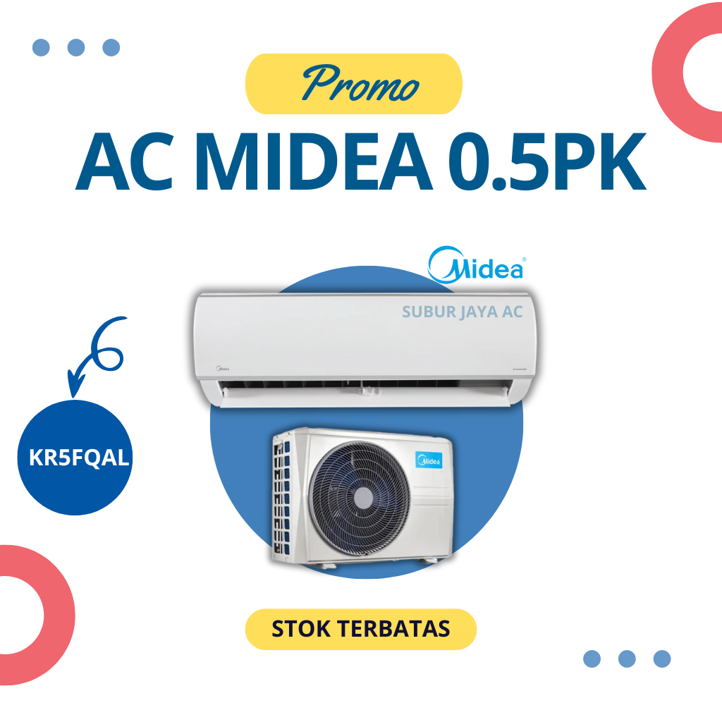 AC MIDEA 0.5pk MSFCE 05 CRN2 X. R32 AC 1/2 PK Low Watt