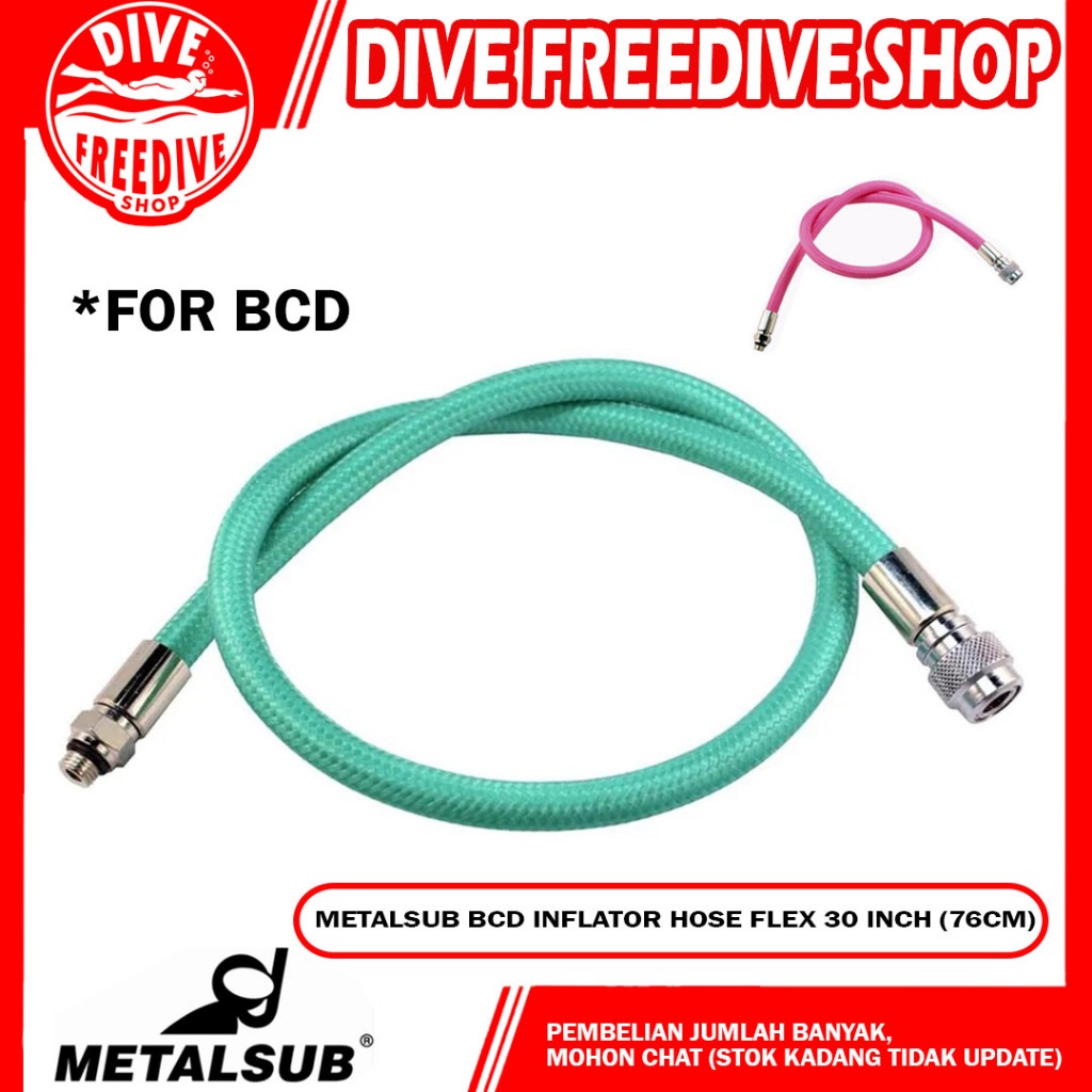 Low Pressure Lp Hose Flex Metalsub Selang BCD Inflator Braided 30 Inch 76cm Selang BC Scuba Diving S