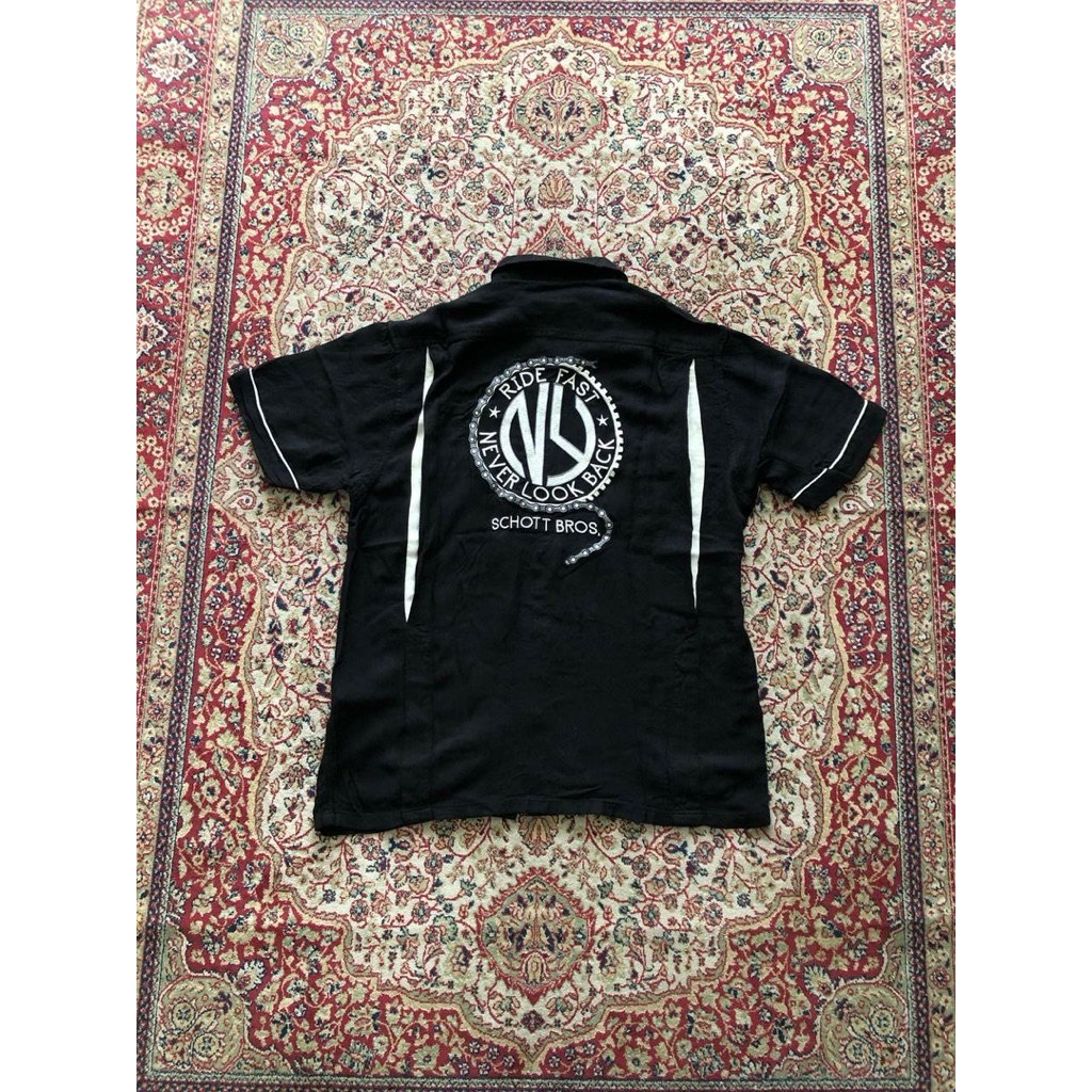 Kemeja Schott bros nyc bowling rayon shirt Vintage bowling shirt Vintage rayon shirt HH002