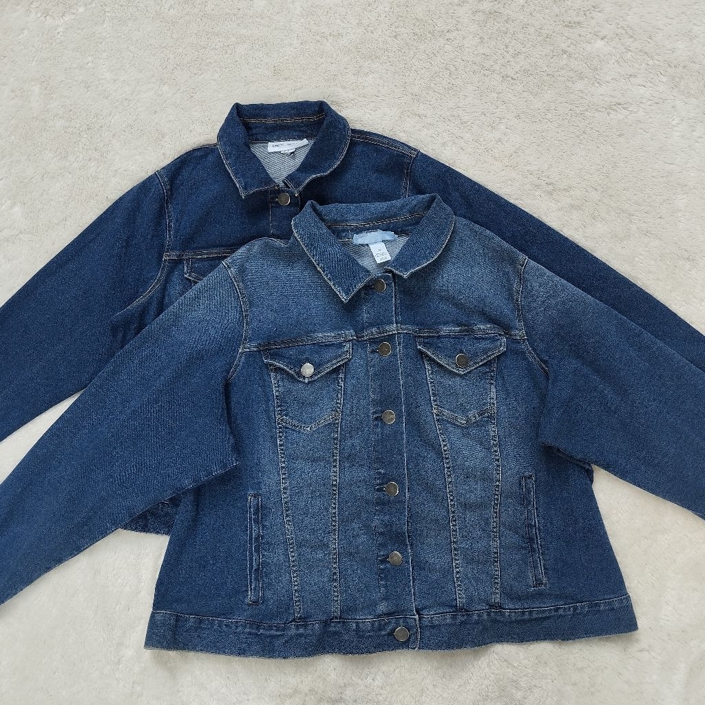 Shadow Wash Denim Jacket Original sisa Export