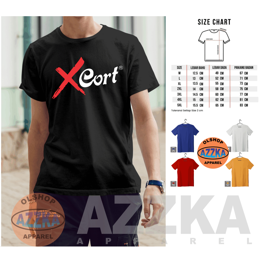 Kaos Baju Xcort Guitar cotton combed 30s Baju musisi guitar