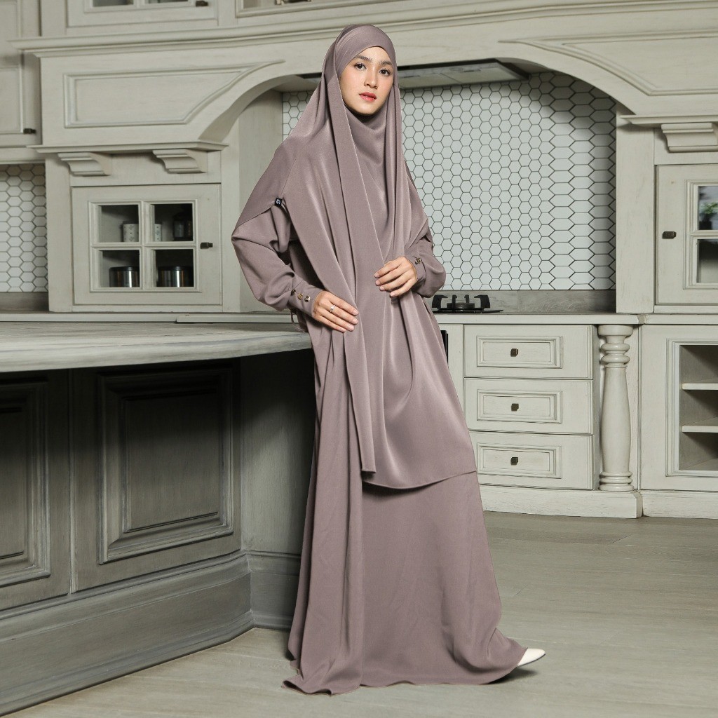 Lozy Hijab - Sabiya Abaya Lozy X Cut Syifa (Abaya Gamis Haji dan Umrah Bahan Cooltech)