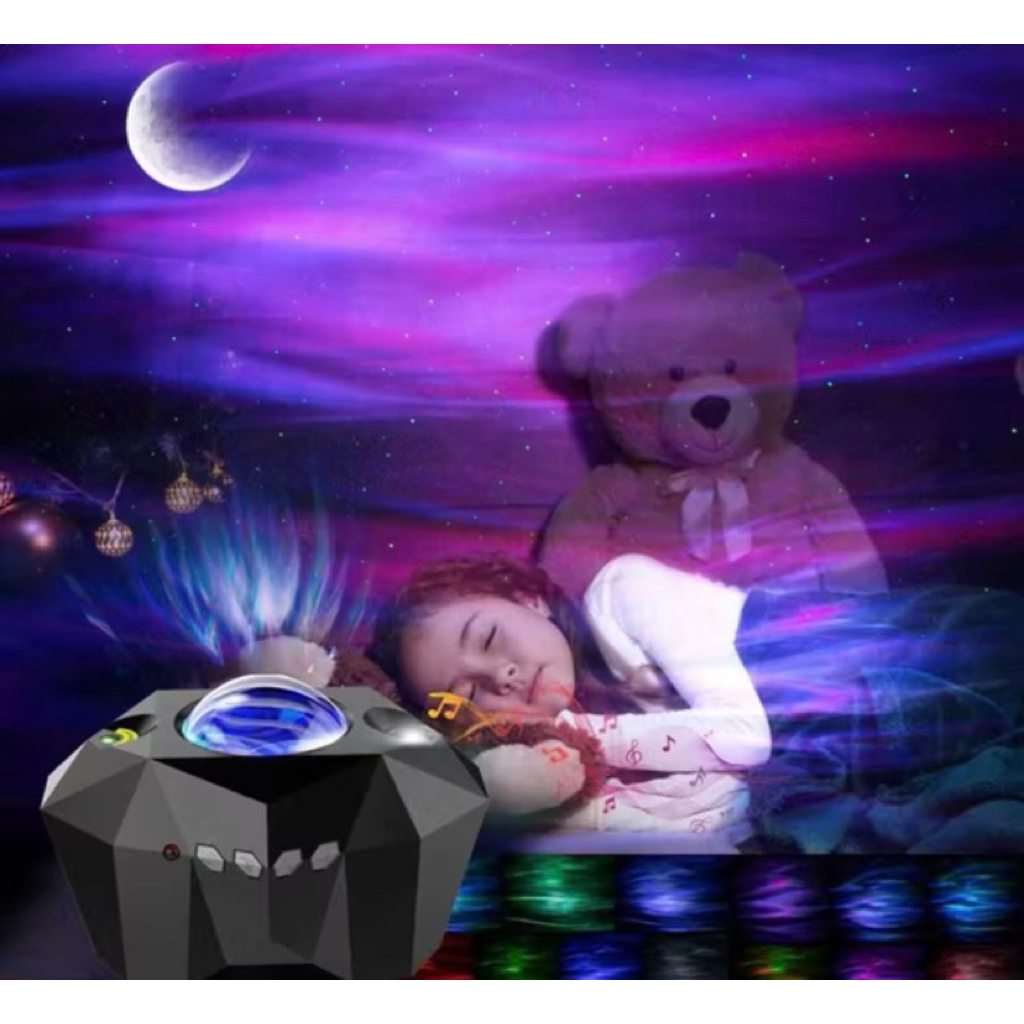 LAMPU TIDUR Aurora PROYEKTOR Lampu tidur aurora sky langit blue Pookin Lampu Proyektor Tidur Starry 