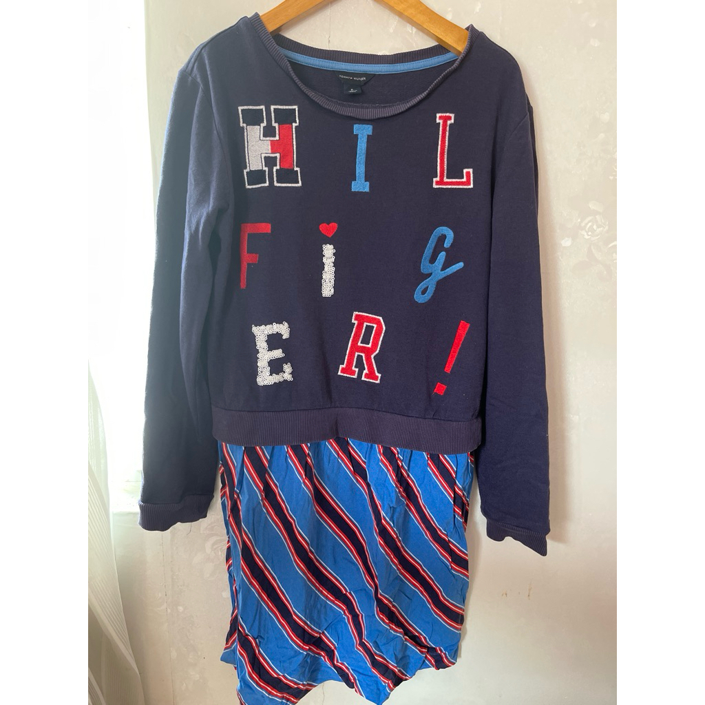 dress sweater TOMMY HILFIGER ANAK PEREMPUAN SZ 6-8thn preloved