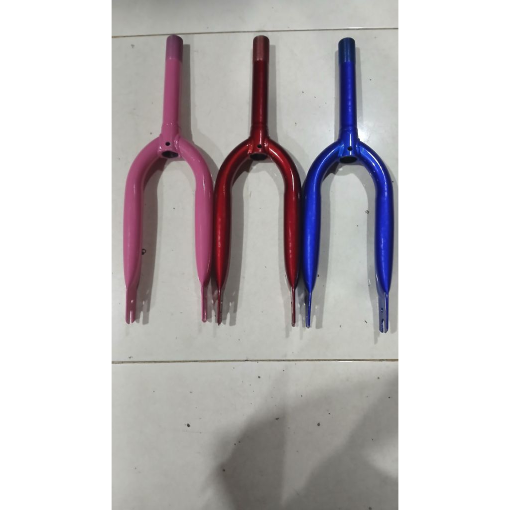 FORK/GARPU STANDAR, UNTUK SEPEDA MINI,DAN BMX UKURAN 16 INCH (warna) pink,merah,biru