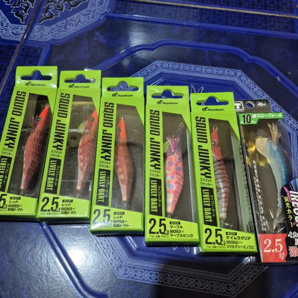 5pcs Egi Hayabusa 2.5 & 1 egi Jackall 2.5