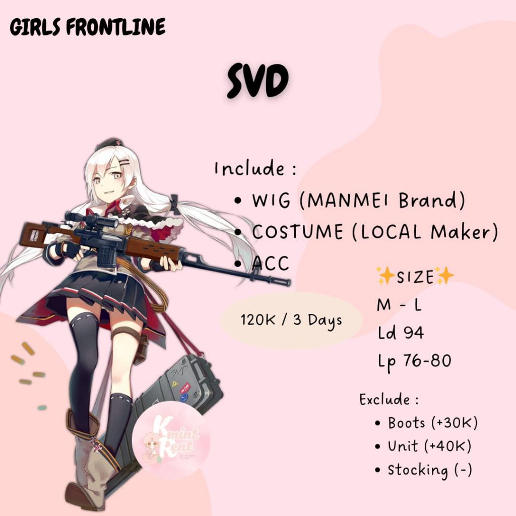 RENTAL/SEWA COSPLAY GFL GIRL FRONTLINE SVD