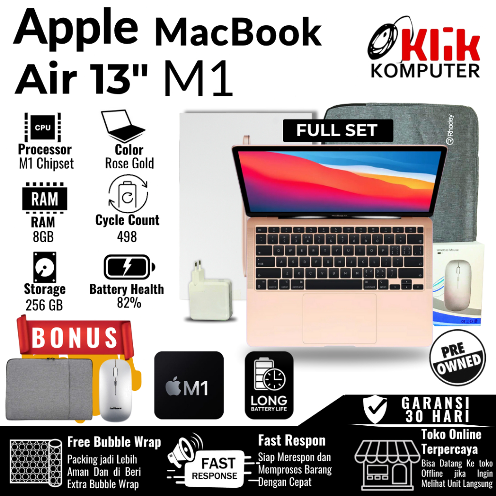 Apple Macbook Air Retina 2020 13 inch M1 Core i3 i5 i7 M1