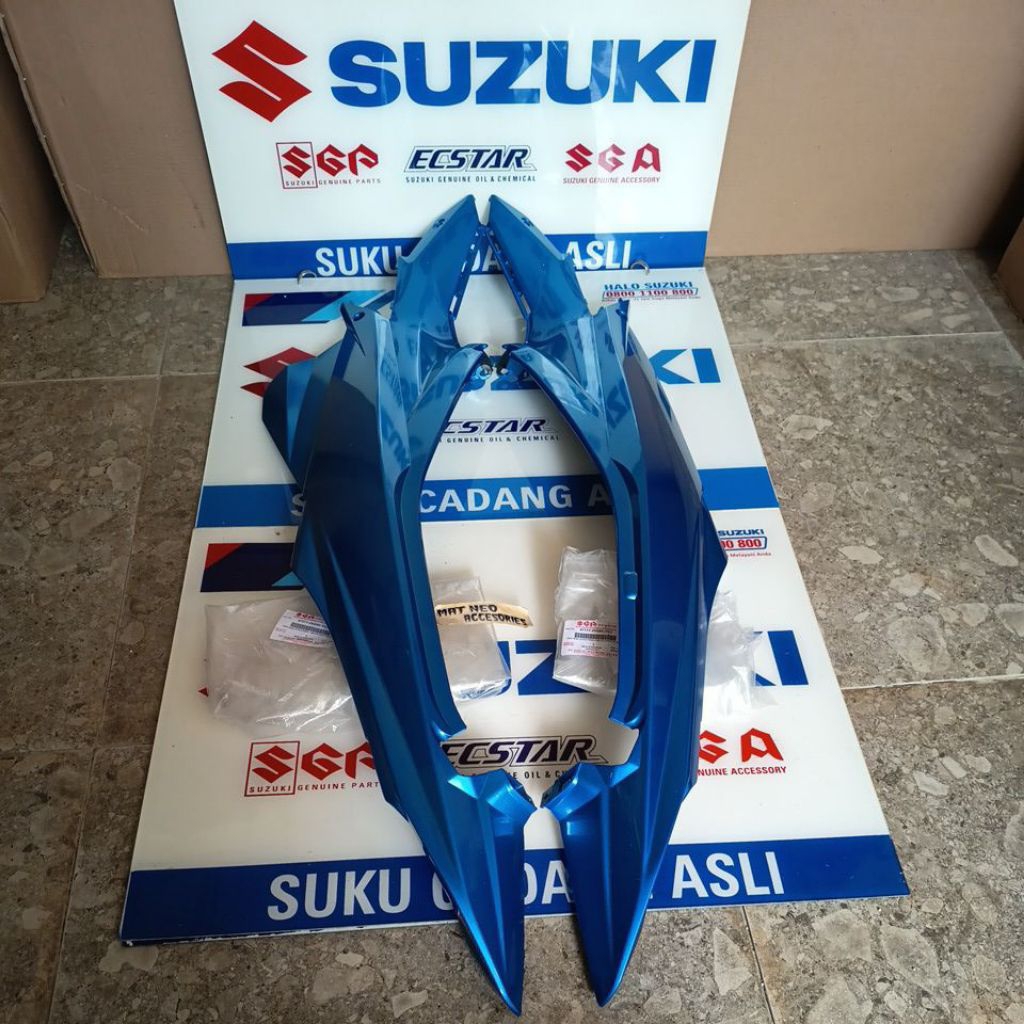 produk terbaru cover bodi body belakang satria fu facelift bima biru gp original sgp