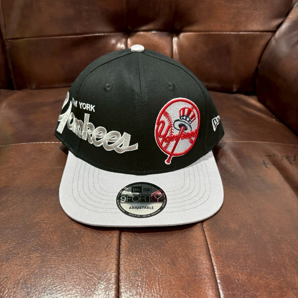TOPI MLB 9 FORTY YANKES BLACK WHITE BORDIR UNISEX