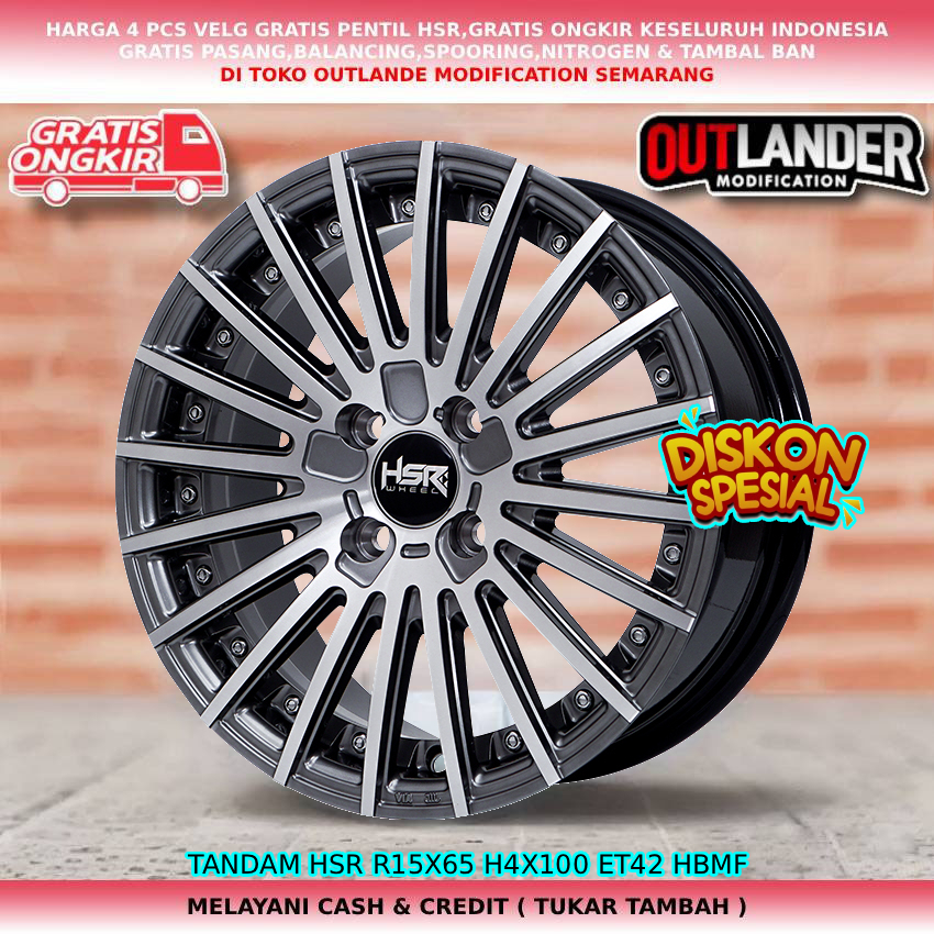 Velg racing mobil Swift| Ignis| Mazda 2| Mirage| Aveo| dll velg hsr tandam R15