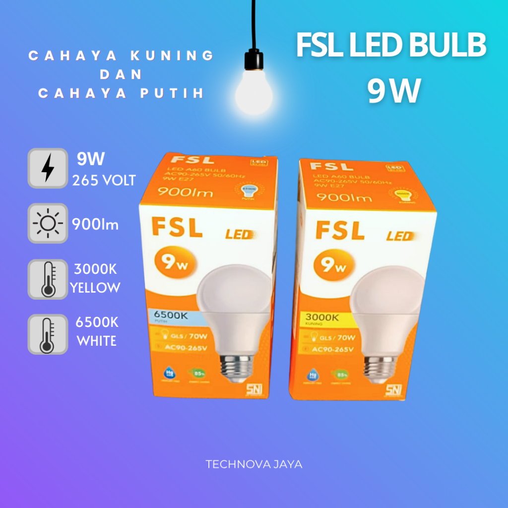 (GROSIR) LAMPU LED BOHLAM BULB CLASSIC CAHAYA SUPER TERANG 9W /LAMPU SNI FSL