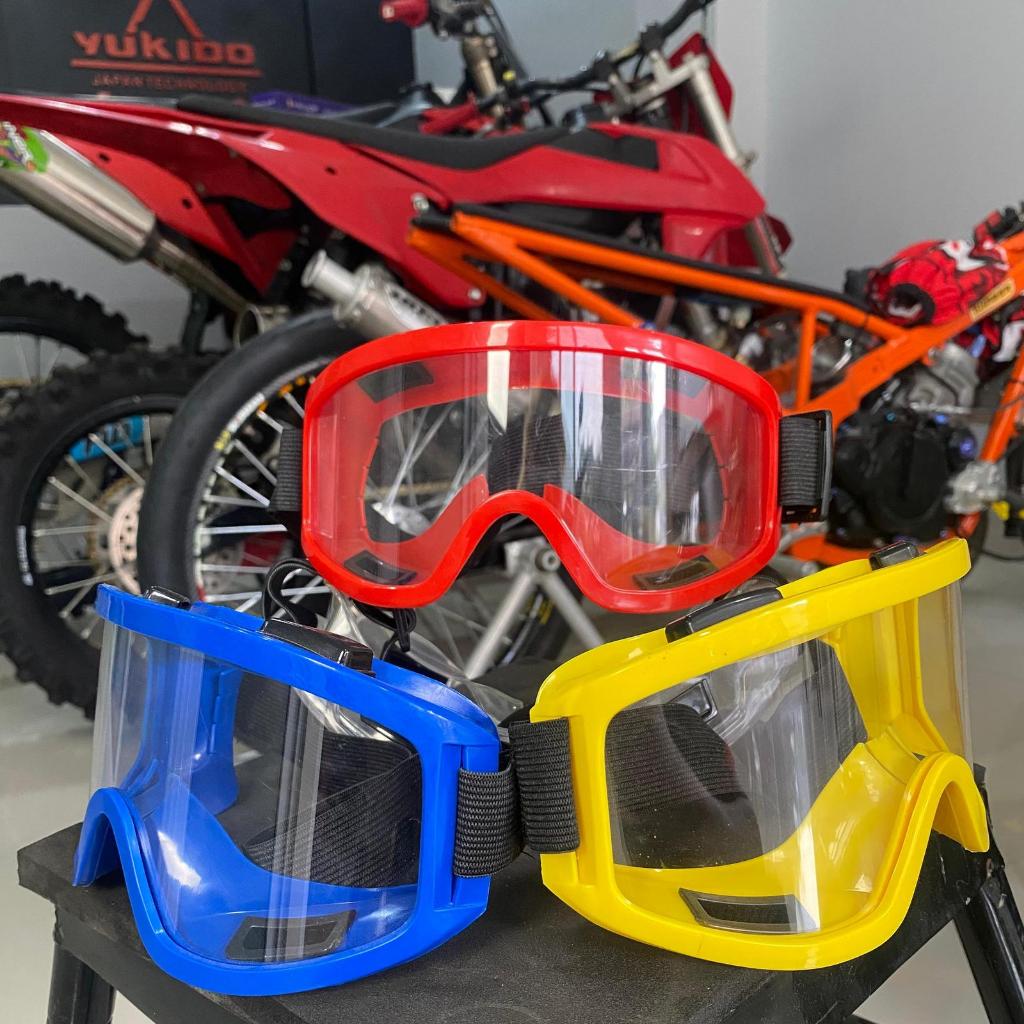 kaca mata cross / goggle inko yellow pelangi rainbow / gogle kross Kaca mata helm Cross Helm Motor C
