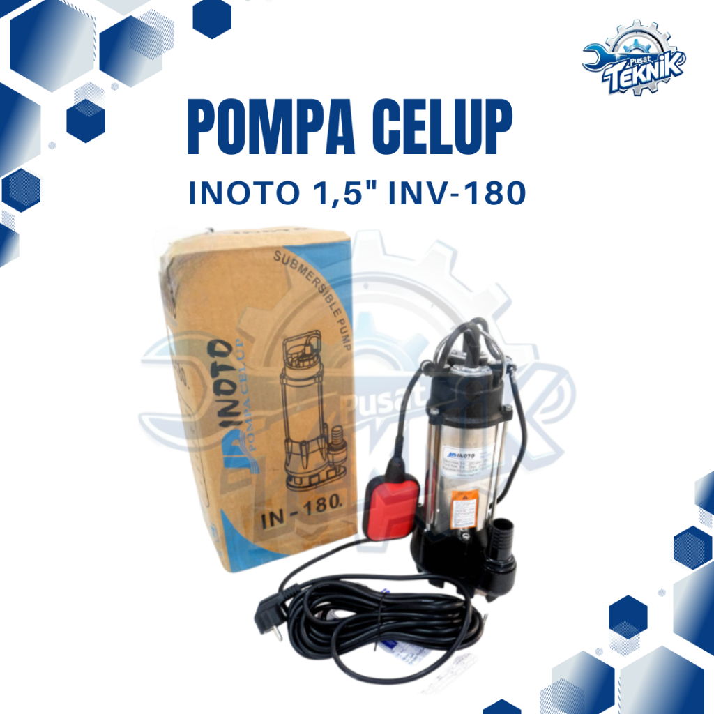INOTO Pompa Celup Stenliss Air kotor/air bersih INOTO INV-180 Spesial kolam ikan koi