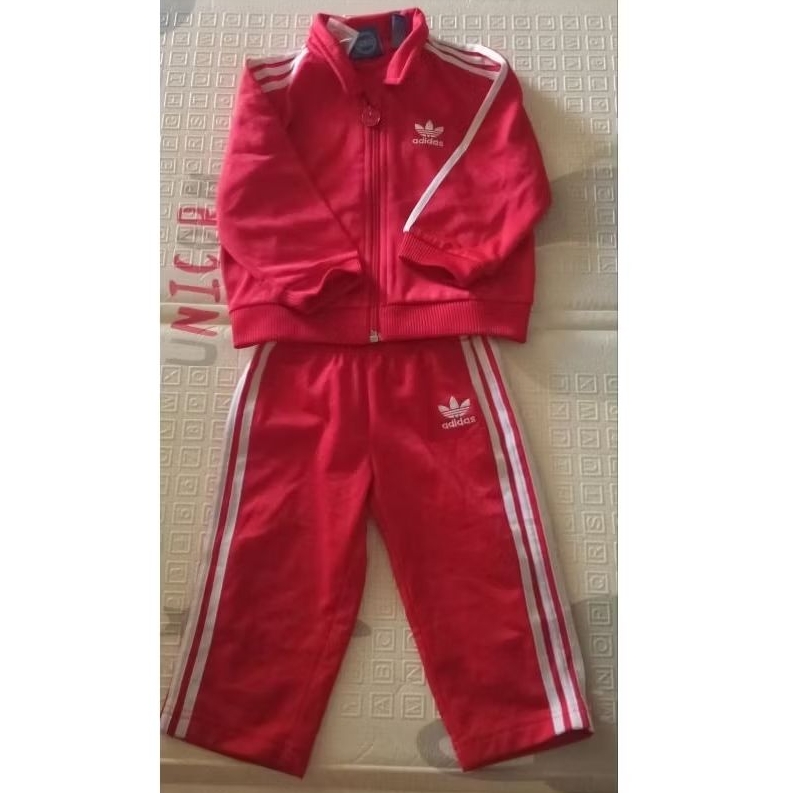[Preloved] Set Adidas merah anak original size on tag 018