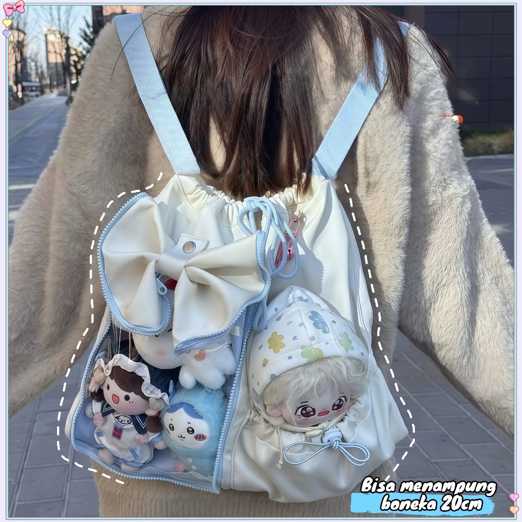 [COD] Tas Ransel Serut Anime 20CM Doll Itabag/Tas Slingbag Transparan untuk Remaja Cantik/Gaya Akade