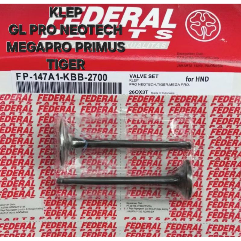 KLEP TIGER FEDERAL PAYUNG KLEP MEGAPRO GL TIGER ORIGINAL FEDERAL PARTS