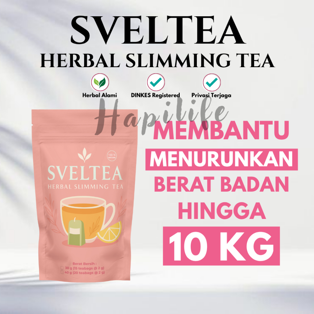 SVELTEA Herbal Slimming Tea Teh Hijau Jati Cina Lemon Pelangsing Detox Alami Menurunkan Berat Badan