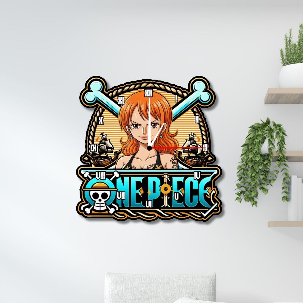 Jam Dinding Ukir One Piece 3 – Desain Eksklusif Karakter Bajak Laut