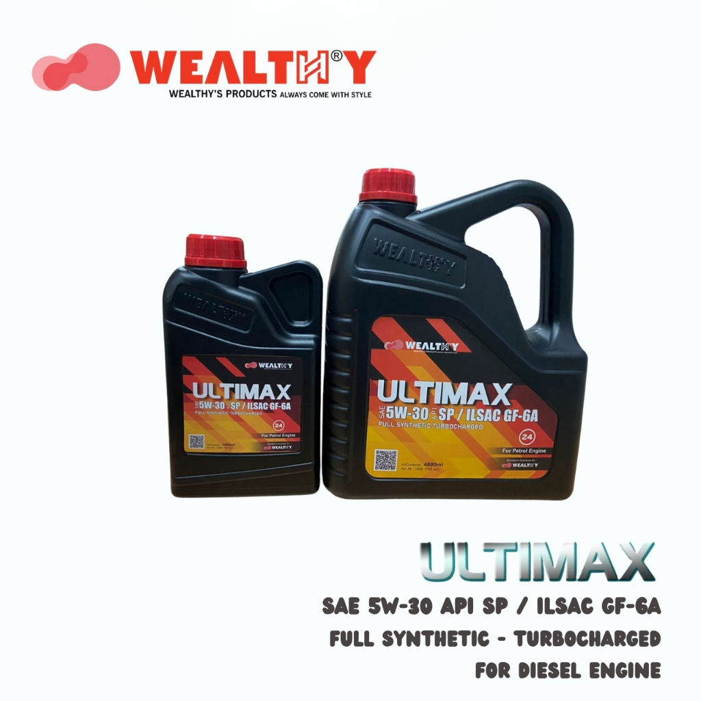 WEALTHY ULTIMAX SAE 5W-30 API SP/ILSAC GF-6A | OLI MOBIL | OLI MESIN BENSIN