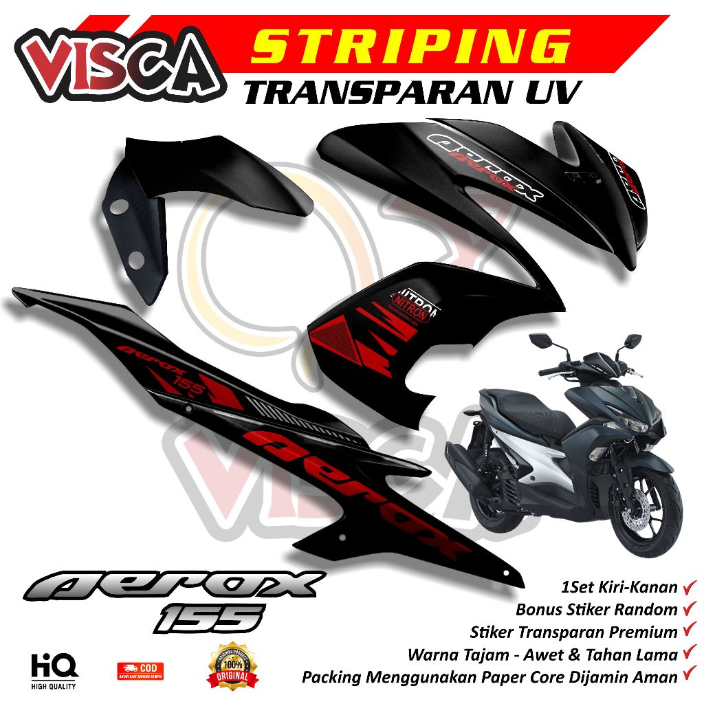 Striping Transparan Aerox Old 2018 2019 Desain Simpel Variasi Nitron