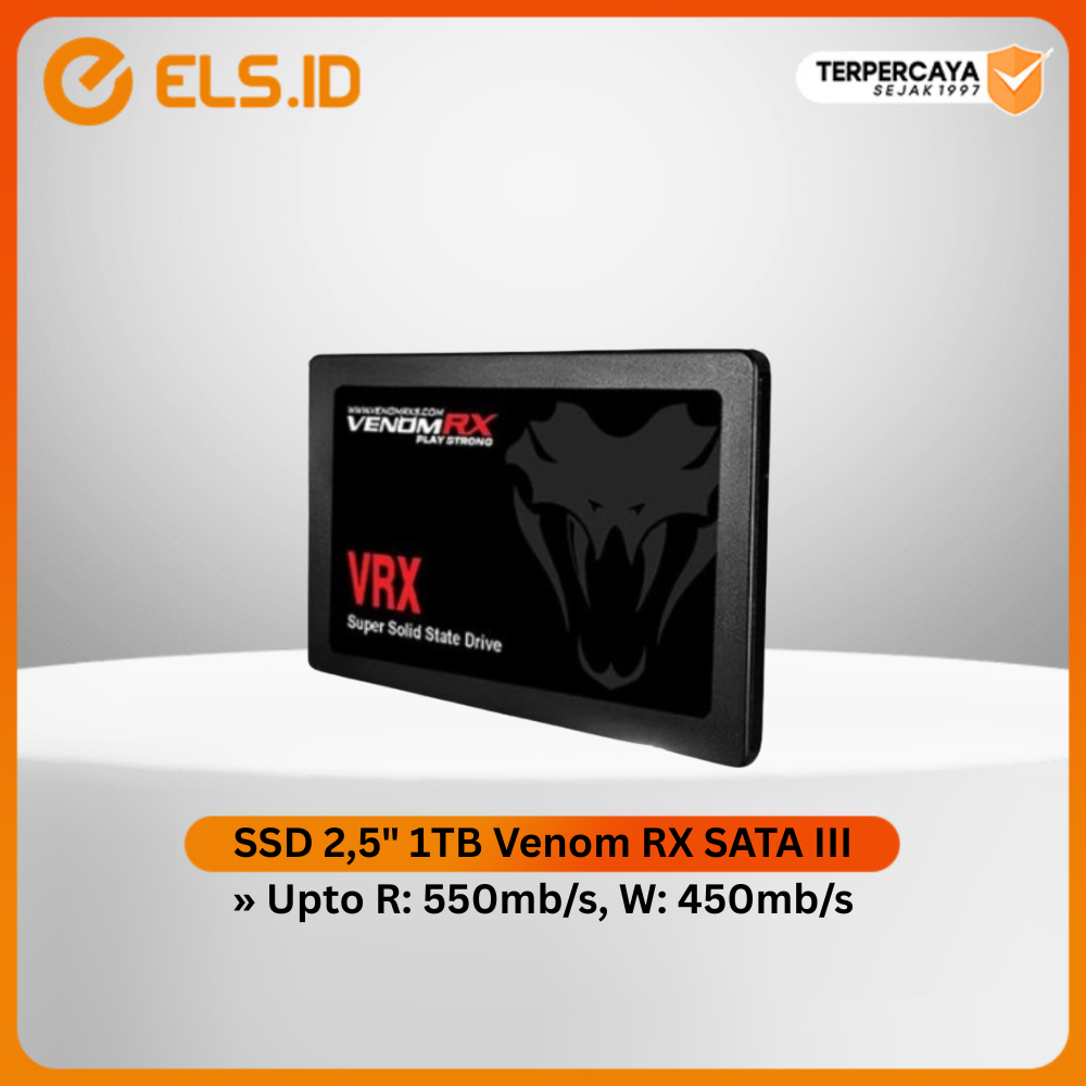 SSD 2,5" 1TB Venom RX SATA III Upto R: 550mb/s, W: 450mb/s