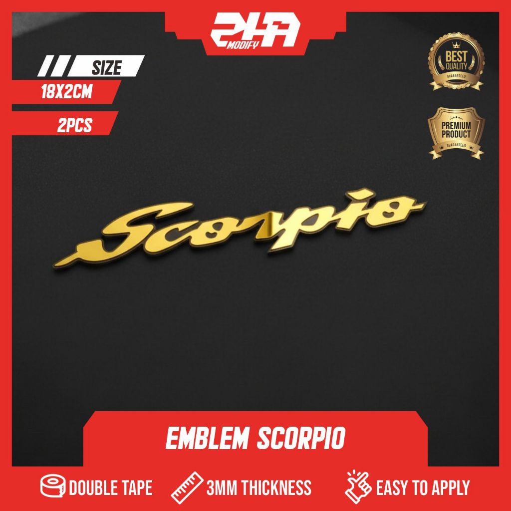 2PCS EMBLEM SCORPIO LOGO SCORPIO TIMBUL EMBLEM MOTOR SCORPIO EMBLEM TANGKI SCORPIO AKSESORIS MOTOR E