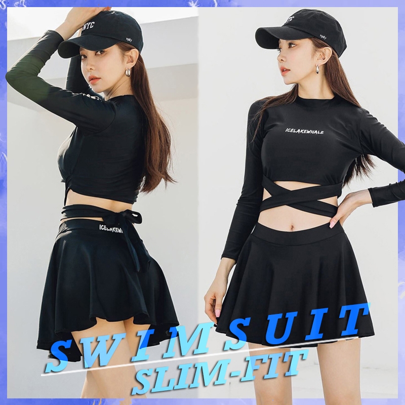 Swimsuit Baju Renang Wanita Korean Version Full Set Swimsuit Seksi Lengan Panjang