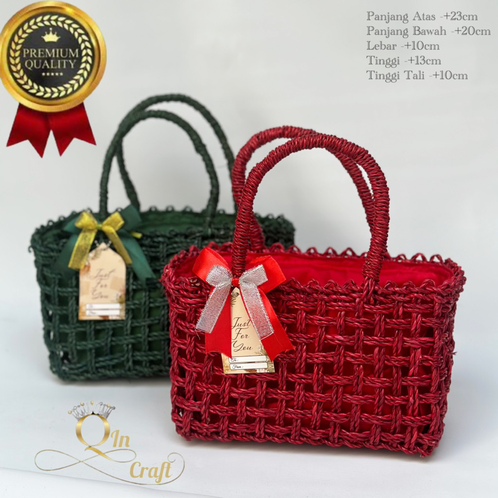 Tas Hampers RARA MINI KAIN FURING GRATIS HANGTAG DAN PITA tas parcel goodiebag souvenir lebaran nata