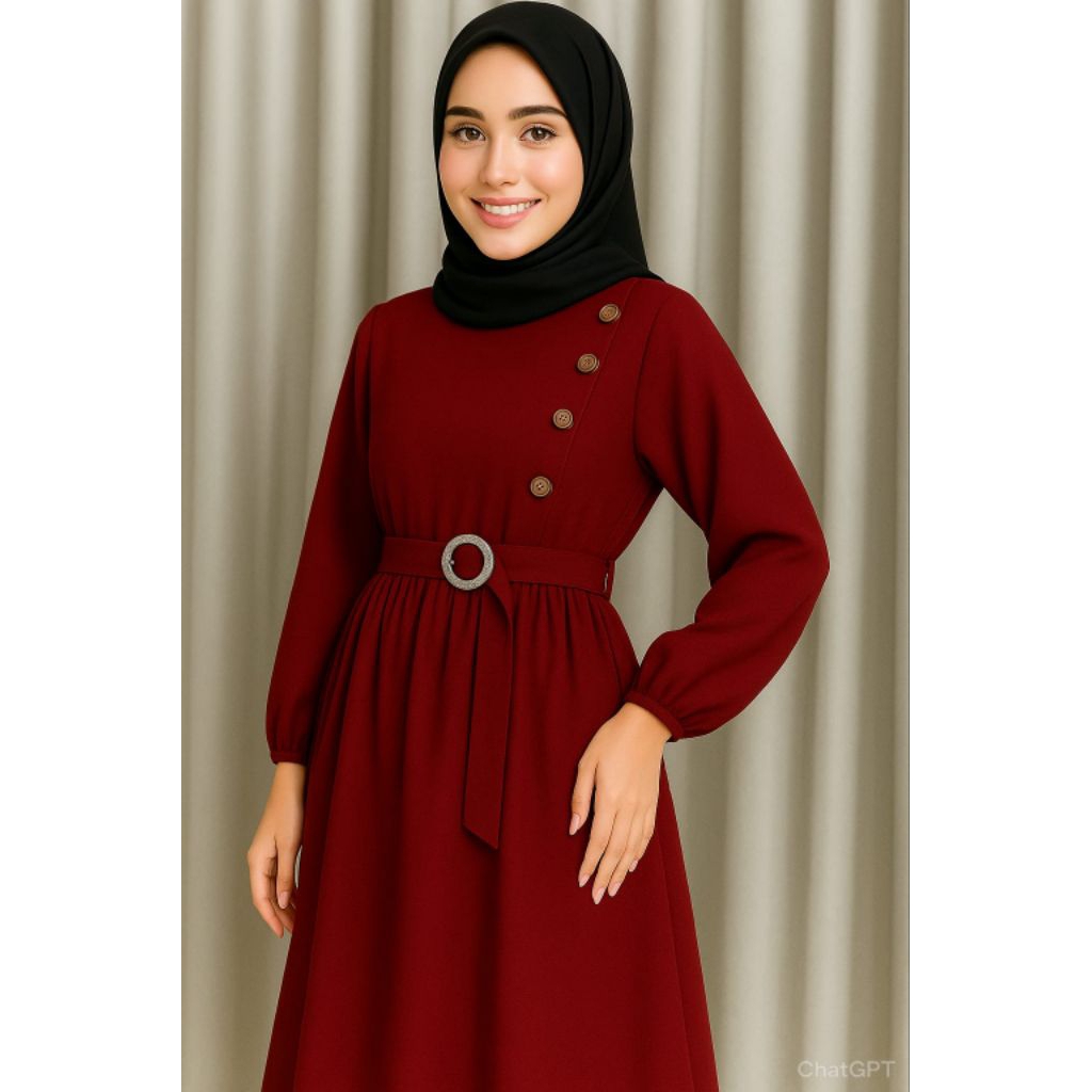 ATASAN WANITA POLOS TERBARU KEKINIAN ARUMI | TUNIK MERAH MAROON TREND 2026