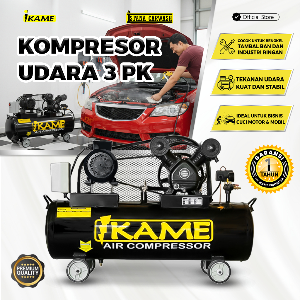 Kompresor Udara / Kompresor Angin 3 PK Motor Listrik IKAME