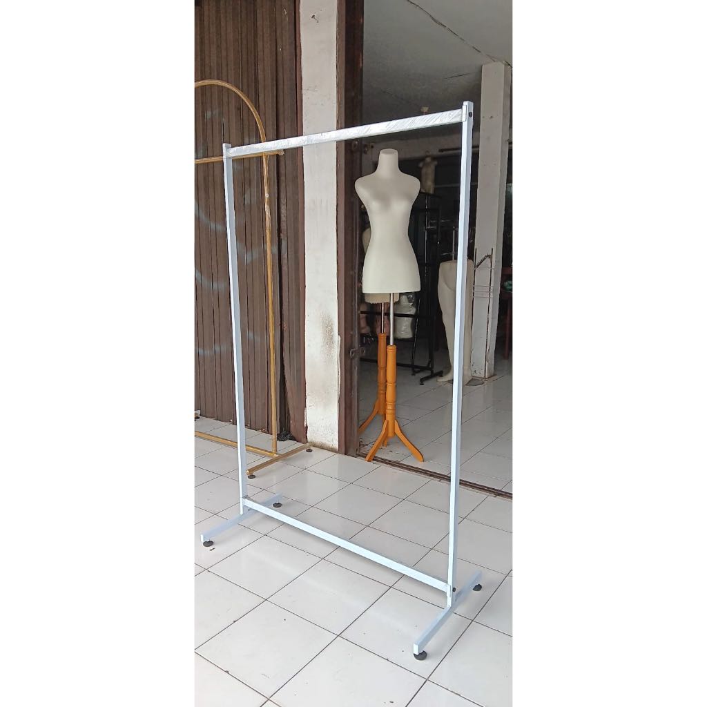 GAWANG BAJU FULL KOTAK STANDAR - gantungan baju - stand hanger - gawang baju besi - toko distro buti