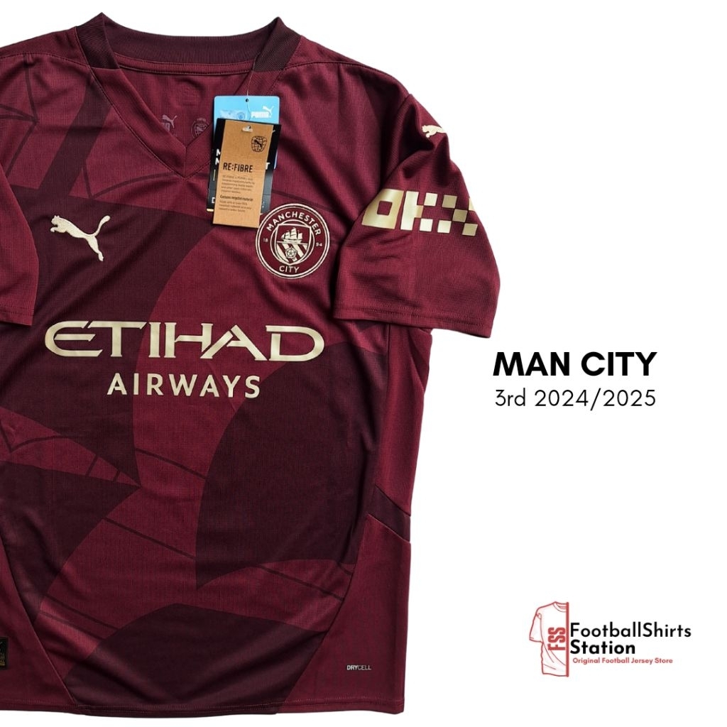 Jersey Manchester City 3rd 2024/2025 Drycell Nameset Stones Size M Original