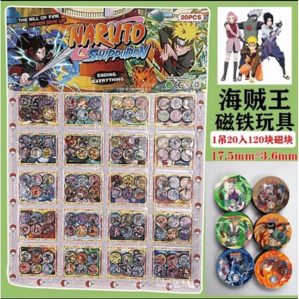 1 Lembar [ 120 Pcs ] Mainan Magnet Kancing Karakter.