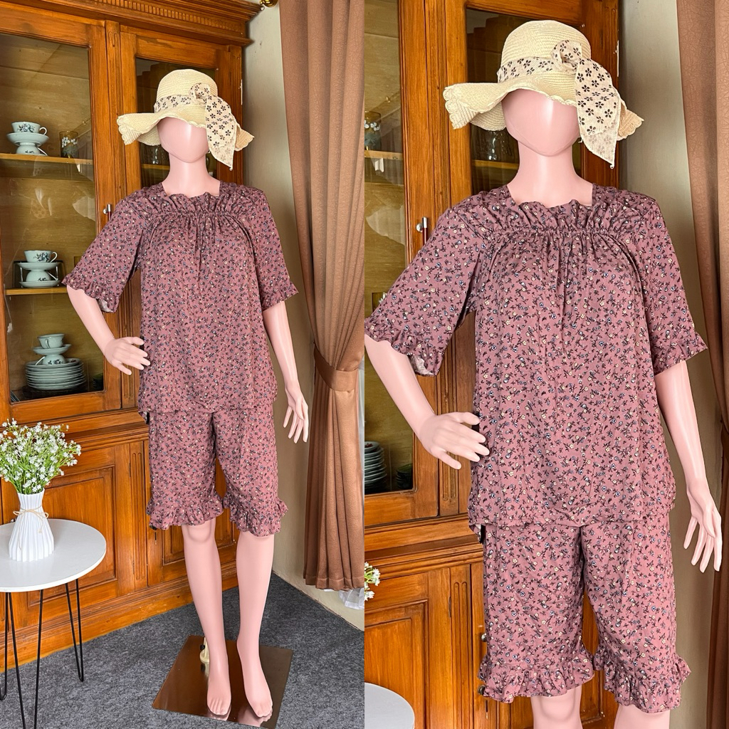 Navia one set | setelan pendek pajamas | pajamas wanita | piyama pendek wanita