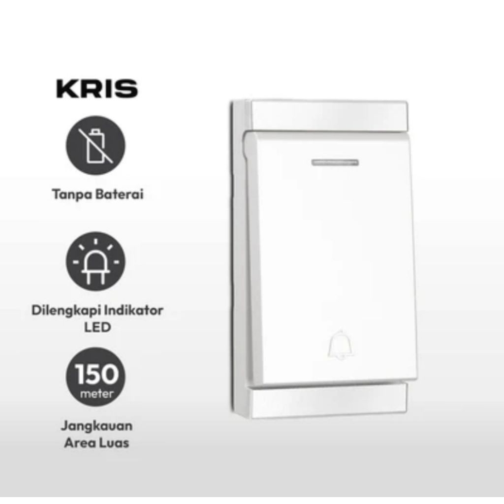 KRISBOW BEL PINTU WIRELESS TWO BELL 581-2 - PUTIH