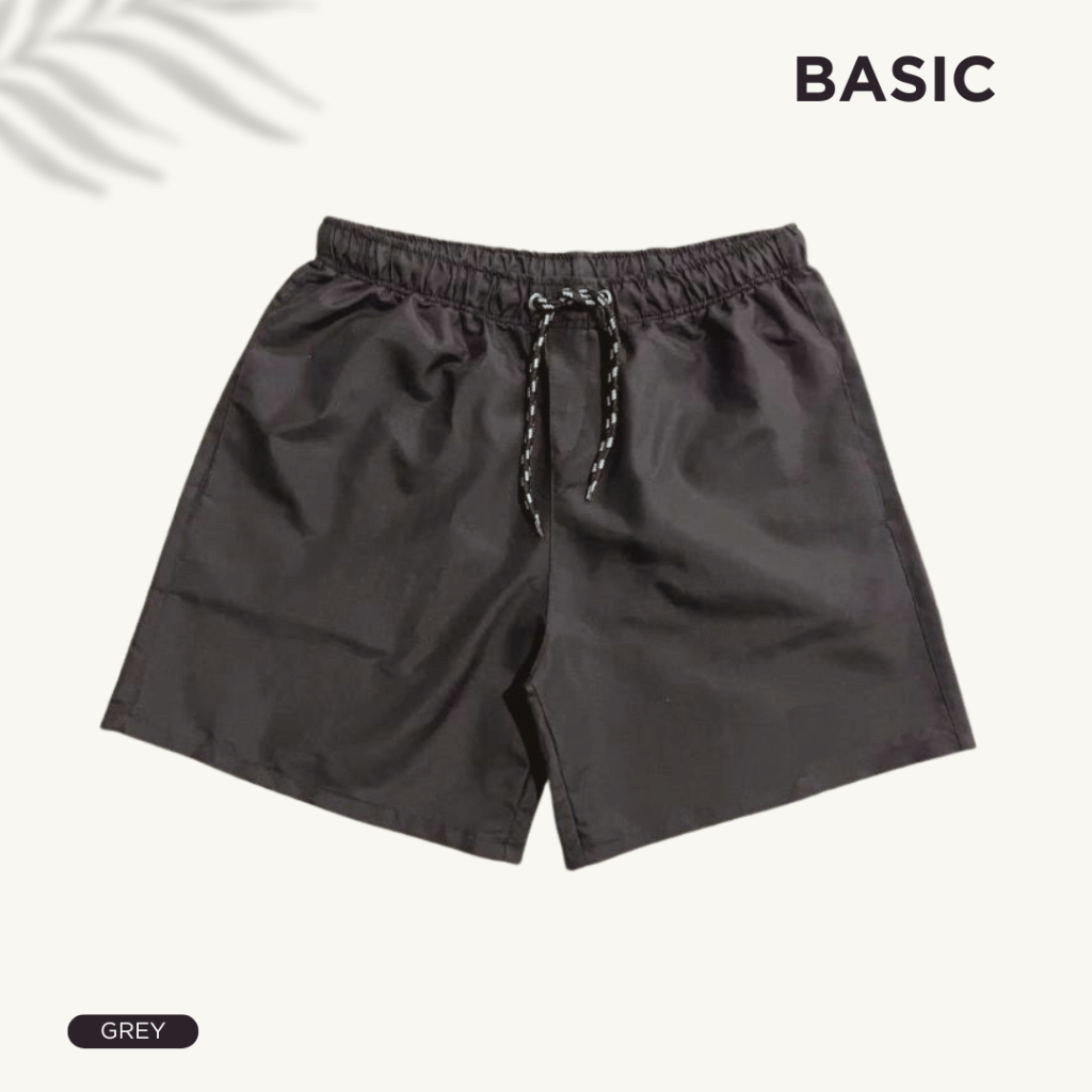 Celana Pendek Polos Parasut Poliester Atletis - Boardshort Polos Abu Pria Matt Despo - Celana Despo 