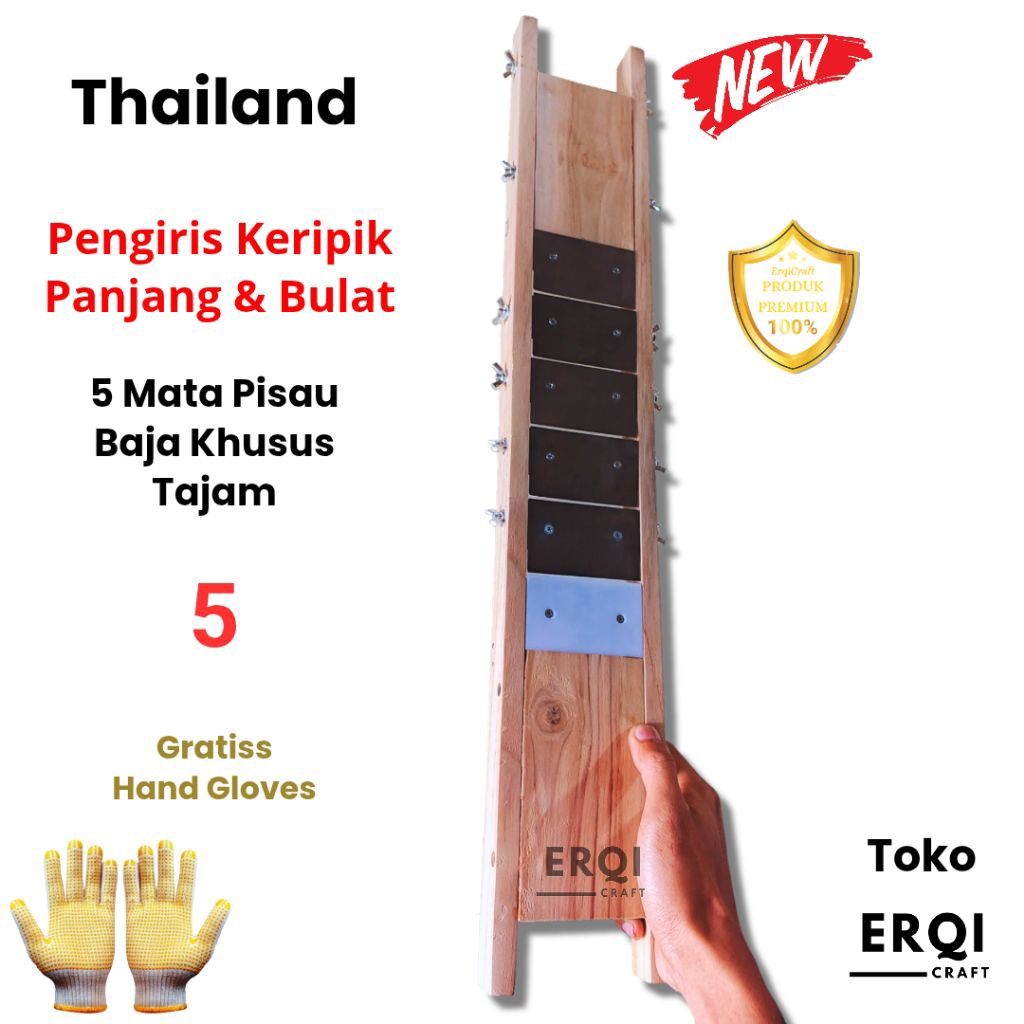 Parutan Pengiris Keripik Pisang Singkong Viral Thailand - 5 Mata Pisau - Alat Iris Serutan Slicer Al