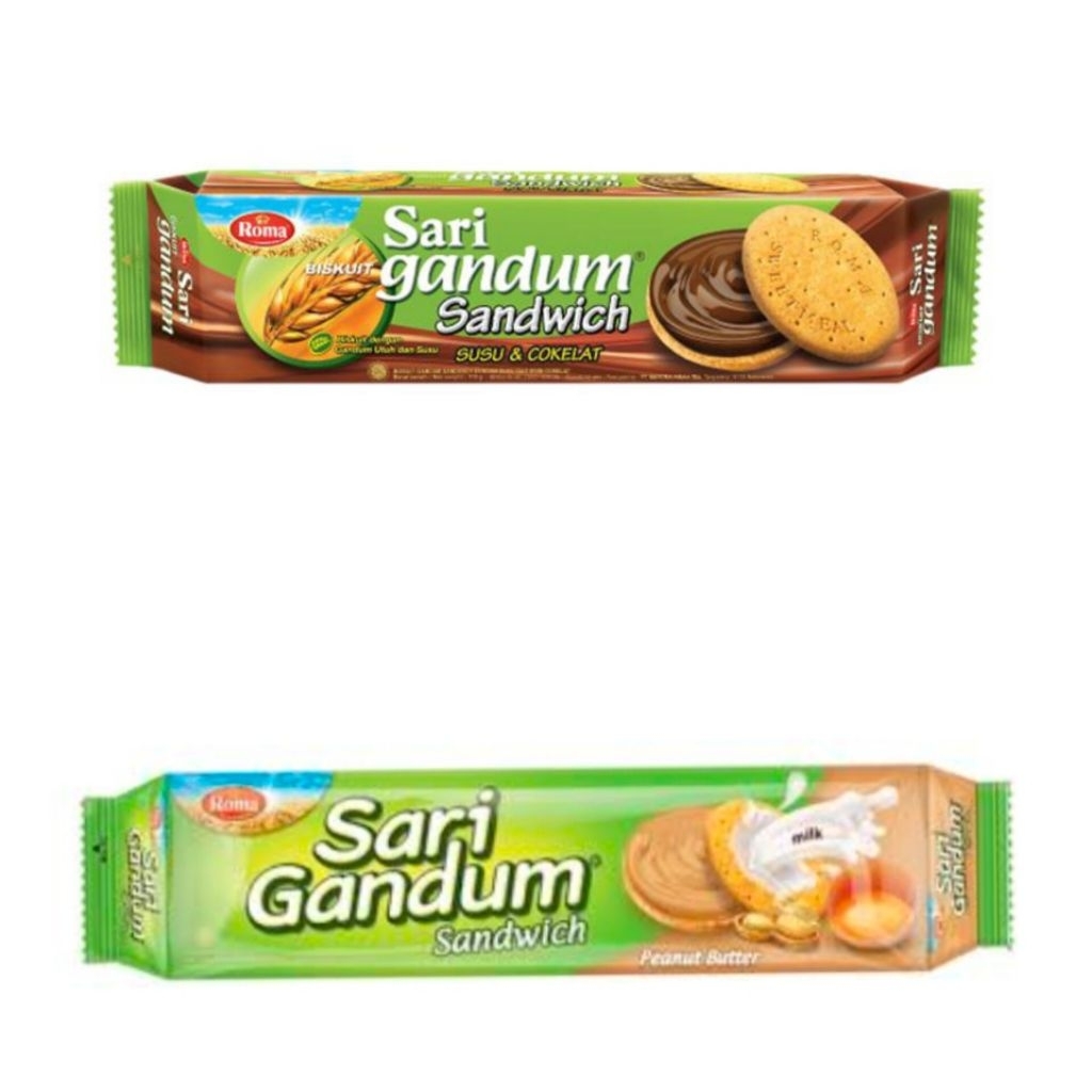 Roma Sari Gandum Biskuit 149 gr & Sandwich Susu Coklat / Peanut Butter 108 gr